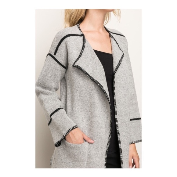 Mystree Sweaters - CARDIGAN WITH CONTRAST SEAMS